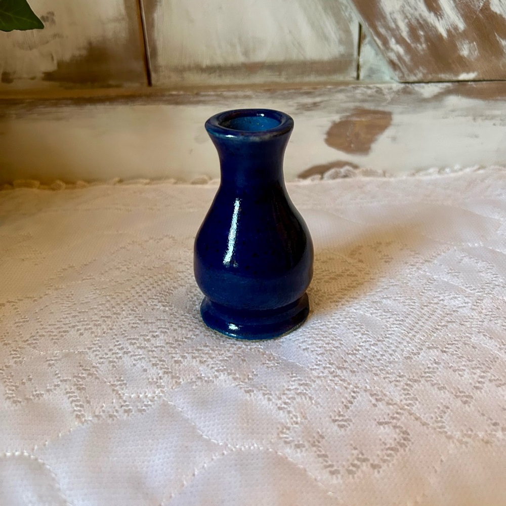 Blue Ceramic Vase signed artist piece